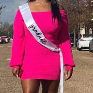 Hot Pink Sweater Dress.